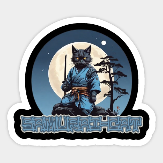 Samurai Cat Sticker by MagesticLuminous